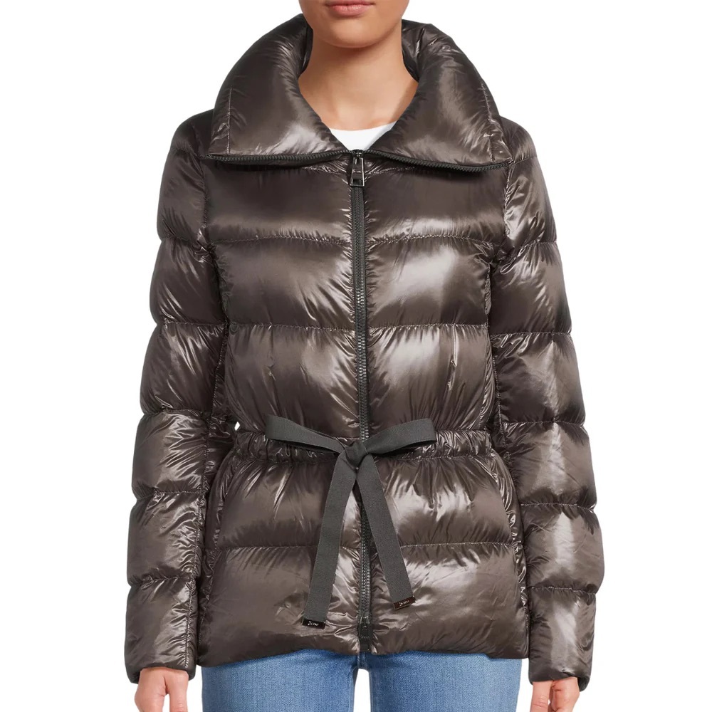 Herno Drawstring Waist Padded Coat in Charcoal Size 48 L XL